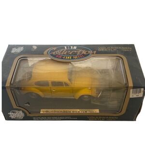 Road Tough 1:18 Volkswagen Beetle 1967 Yellow Die-Cast Metal Model Car 92078